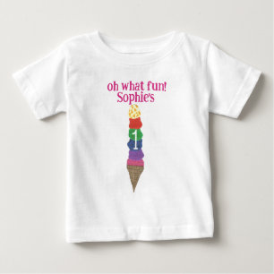 Oh what fun! Personalized first birthday ice cream Baby T-Shirt