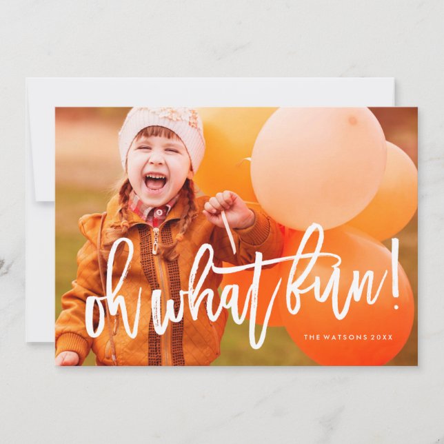 Oh What Fun Photo Card Awesome White Script (Front)