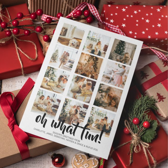 Oh What Fun Photo Christmas Personalized Holiday Card (Creator Uploaded)