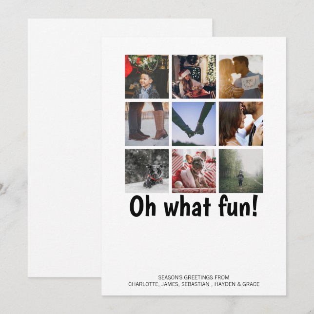 Oh What Fun Photo Christmas Personalized Holiday Card (Front/Back)