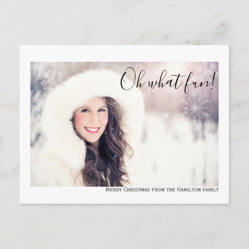 Oh What Fun Photo Merry Christmas Personalized Postcard