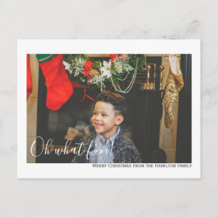 Oh What Fun Photo Merry Christmas Personalized Postcard
