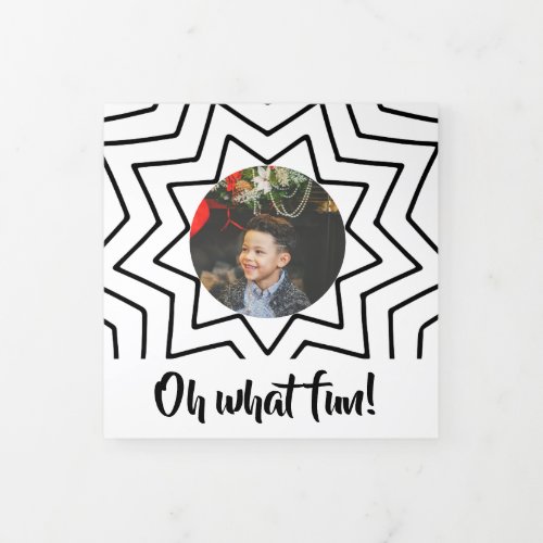 Oh What Fun Photo Personalized Christmas Tri_Fold Holiday Card