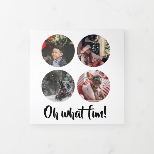 Oh What Fun Photo Personalized Christmas Tri_Fold Holiday Card