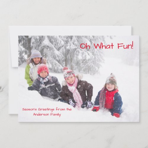 Oh What Fun Photo Red Dots _ Christmas Card