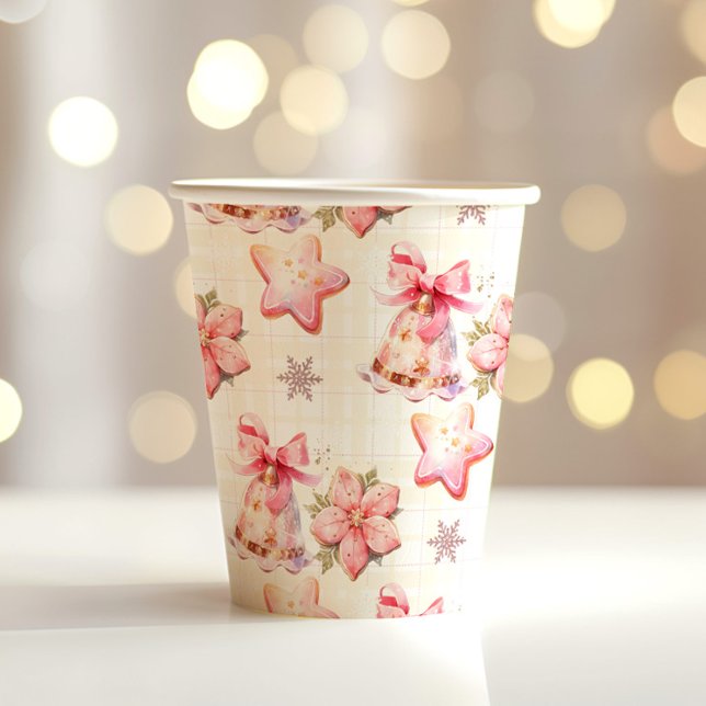 Oh what Fun pink Christmas cookie birthday party Paper Cups (Creator Uploaded)