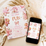 Oh what Fun pink Christmas girl birthday party Invitation<br><div class="desc">Oh what Fun pink Christmas girl birthday party Invitation
Matching items available.</div>