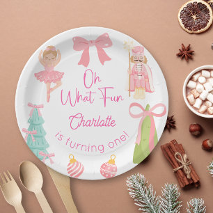 Oh What Fun Pink Nutcracker Birthday Paper Plates