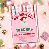 Oh What Fun Pink Santa Christmas First Birthday