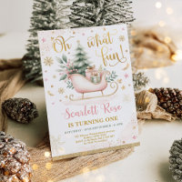 Oh What Fun | Pink Winter Wonderland 1st Birthday
