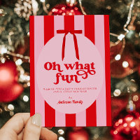 Oh What Fun Red Pink Retro