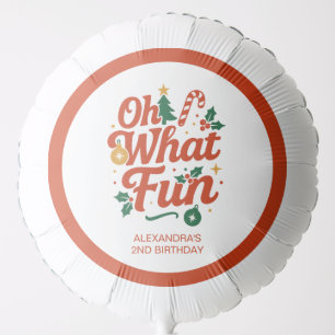 Oh What Fun Retro Christmas Birthday Balloon