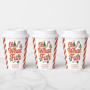 Oh What Fun Retro Christmas Birthday Paper Cups