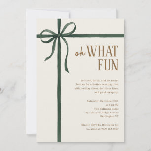 Oh What Fun Ribbon Holiday Party Invitation