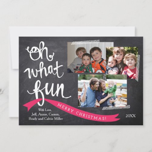 Oh What Fun Ribbon Holiday Photo Card