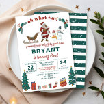 Oh What Fun Santa Claus Christmas Holiday Birthday Invitation<br><div class="desc">Oh What Fun Santa Claus Christmas Holiday Birthday Invitation</div>