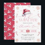 Oh What Fun Santa Hat Holiday Christmas Eve Party  Invitation<br><div class="desc">Oh What Fun Santa Hat Holiday Christmas Eve Party Invitation.  Matching items available.</div>