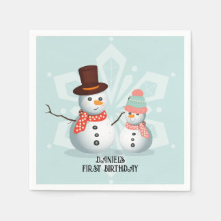 Oh What Fun Snowman Birthday Napkins