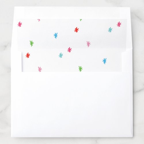 Oh What Fun Stars Brightly Colored Holiday Envelope Liner