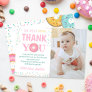 Oh What Fun Sweet Donuts Birthday Party Photo Thank You Card