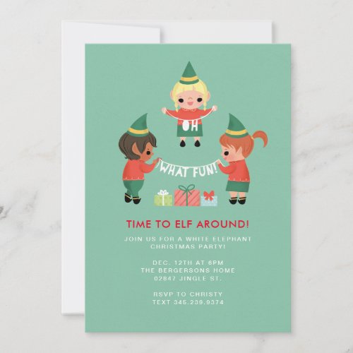 Oh What Fun Time to Elf around Invitation