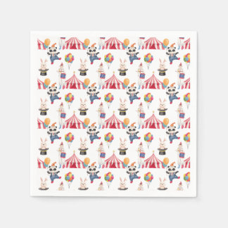 'Oh what fun to be had' Circus Theme Paper Plate Napkins