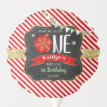 Oh What Fun To Be One! Christmas 1st Birthday Balloon<br><div class="desc">Celebrate in style with these trendy 1st birthday party balloons. The design is easy to personalize with your own wording and your family and friends will be thrilled when they see these fabulous party balloons.</div>