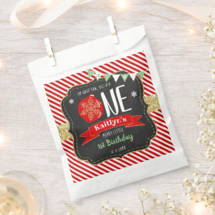 Oh What Fun To Be One! Christmas 1st Birthday Favor Bag