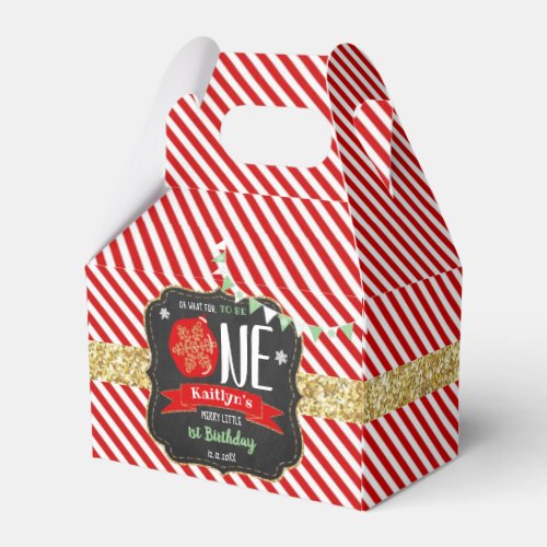 Oh What Fun To Be One Christmas 1st Birthday Favor Boxes
