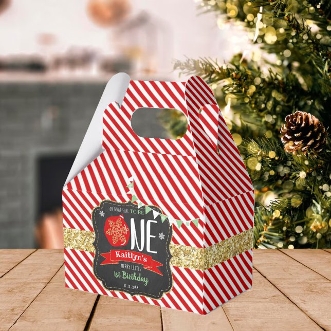 Oh What Fun To Be One! Christmas 1st Birthday Favor Boxes (Creator Uploaded)