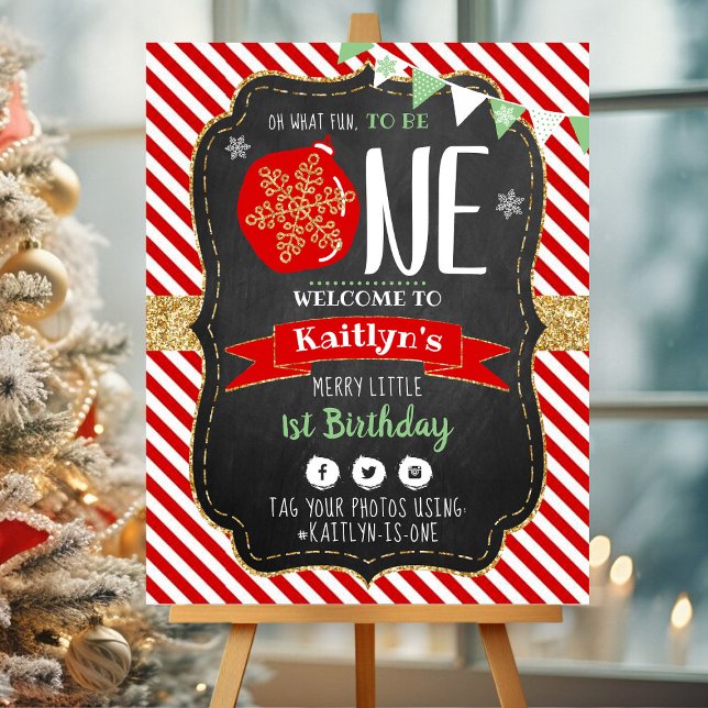 Oh What Fun To Be One! Christmas 1st Birthday Foam Board (Creator Uploaded)