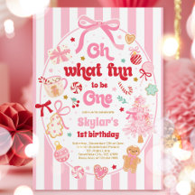 Oh What Fun To Be One Christmas Bow 1st Birthday
