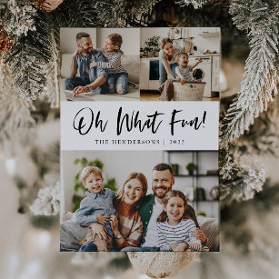 Oh What Fun Typography Script Christmas Photo Holiday Card
