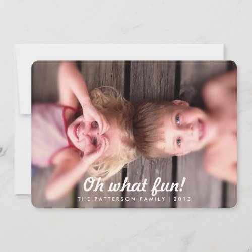 Oh What Fun Vintage Look Holiday Photo Card