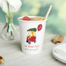 Oh What Fun Winter Car 1st Birthday Party  Paper Cups