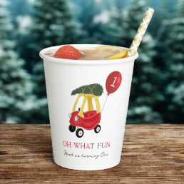 Oh What Fun Winter Car 1st Birthday Party  Paper Cups