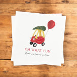 Oh What Fun Winter Car Kids Birthday Party  Napkins<br><div class="desc">Oh What Fun Winter Car Kids Birthday Party Napkins</div>