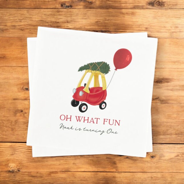 Oh What Fun Winter Car Kids Birthday Party  Napkins (Creator Uploaded)