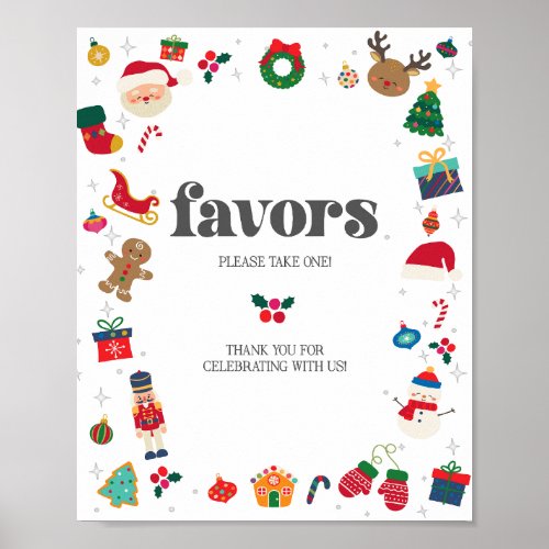 Oh What Fun Winter Christmas Favors Sign