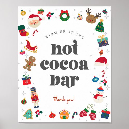 Oh What Fun Winter Christmas Hot Cocoa Bar Sign