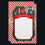 Oh What Joy Christmas Baby Shower Advice & Wishes<br><div class="desc">These advice cards are perfect for anyone having a baby shower this Christmas time. Simply include these advice cards when you send out your matching invitations, your guests can then fill out the sheet with any advice or wishes they have for mom & baby. These sheets will be a lovely...</div>