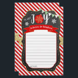 Oh What Joy Christmas Baby Shower Advice & Wishes<br><div class="desc">These advice cards are perfect for anyone having a baby shower this Christmas time. Simply include these advice cards when you send out your matching invitations, your guests can then fill out the sheet with any advice or wishes they have for mom & baby. These sheets will be a lovely...</div>
