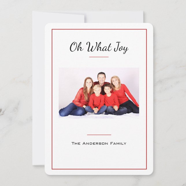 Oh What Joy Christmas Photo Card (Front)