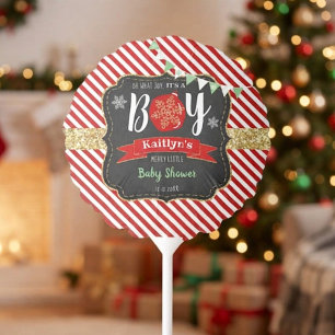 "Oh What Joy, It's A Boy!" Christmas Baby Shower Balloon