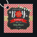 "Oh What Joy, It's A Boy!" Christmas Baby Shower Favor Tags<br><div class="desc">Celebrate in style with these cute and very trendy baby shower favor tags. This design is easy to personalize with your special event wording and your guests will be thrilled when they see these fabulous tags.</div>