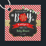 "Oh What Joy, It's A Boy!" Christmas Baby Shower Favor Tags<br><div class="desc">Celebrate in style with these cute and very trendy baby shower favor tags. This design is easy to personalize with your special event wording and your guests will be thrilled when they see these fabulous tags.</div>