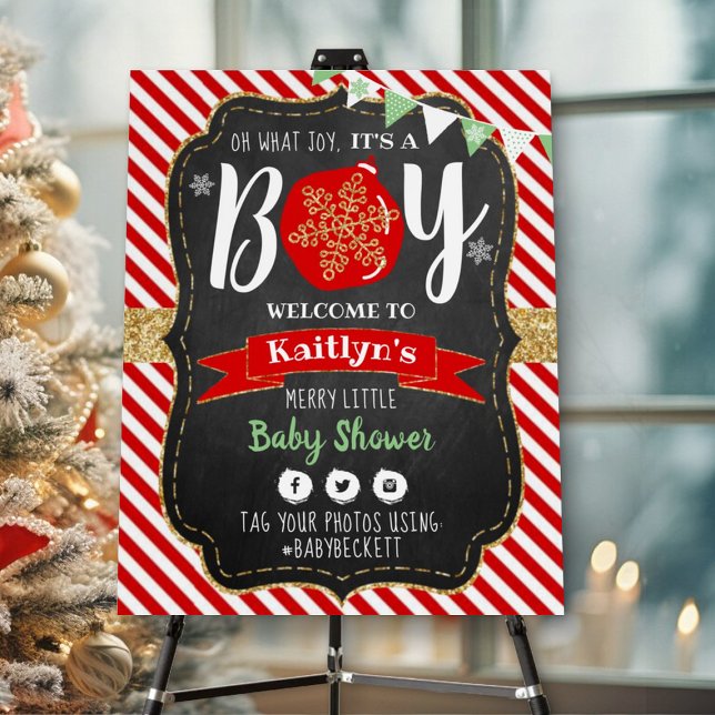 "Oh What Joy, It's A Boy!" Christmas Baby Shower Foam Board (Creator Uploaded)