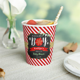 "Oh What Joy, It's A Boy!" Christmas Baby Shower Paper Cups