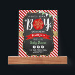"Oh What Joy, It's A Boy!" Christmas Baby Shower Picture Ledge<br><div class="desc">Celebrate in style with this trendy baby shower welcome sign. The design is easy to personalize with your own wording and your family and friends will be thrilled when they see this fabulous party sign. Matching items can be found in the collection.</div>