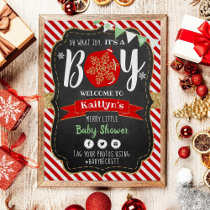 "Oh What Joy, It's A Boy!" Christmas Baby Shower Poster